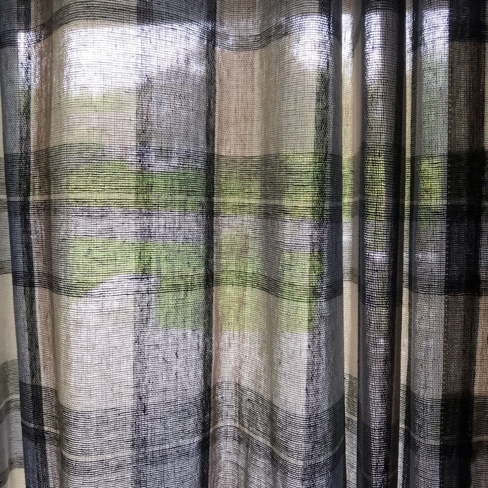plaid cotton curtains nwot - Picture 2 of 8